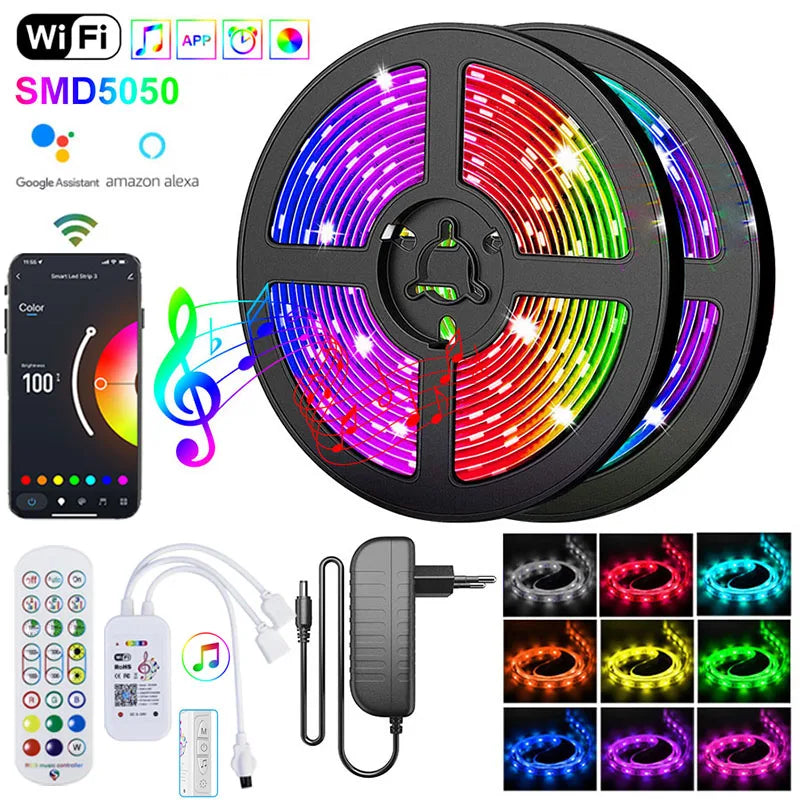 Smart WiFi LED Strip Lights with Music Sync