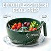 Self-Spinning Fruit & Vegetable Washer Bowl with Drain Holes