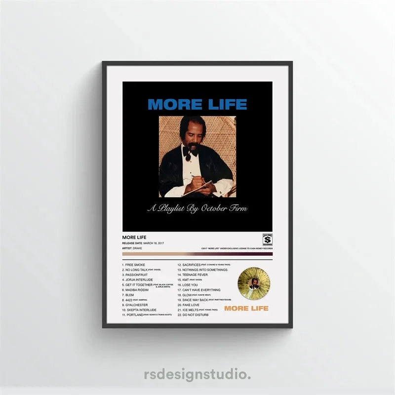 A canvas print featuring the album art for Drake's More Life by October Firm.