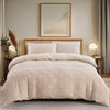 Tufted Boho Chic Duvet Cover Set with Textured Microfiber