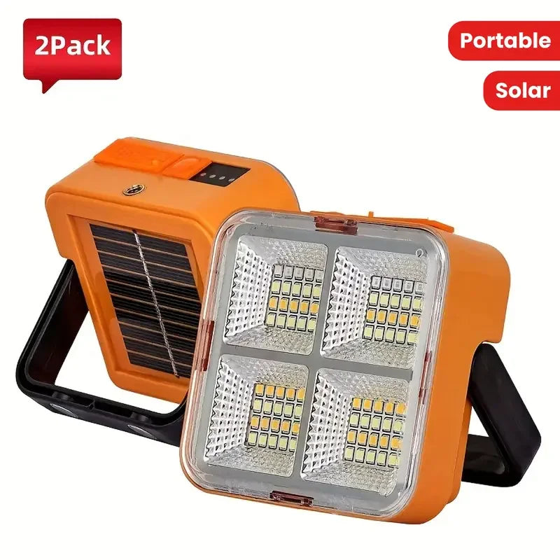 Solar-Powered LED Work Light with Portable Design