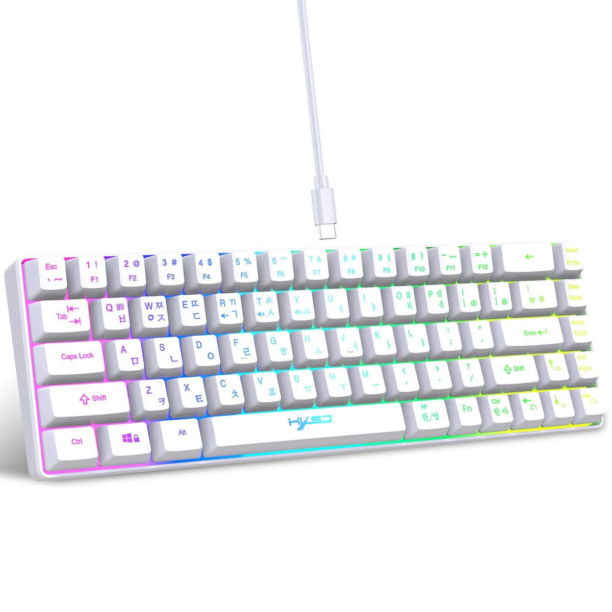 Compact 68-Key RGB Gaming Keyboard with USB Wired Connection