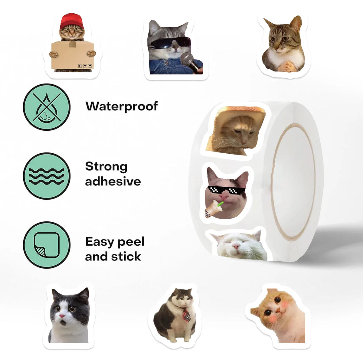 Funny Cat Graffiti Stickers for Personalization