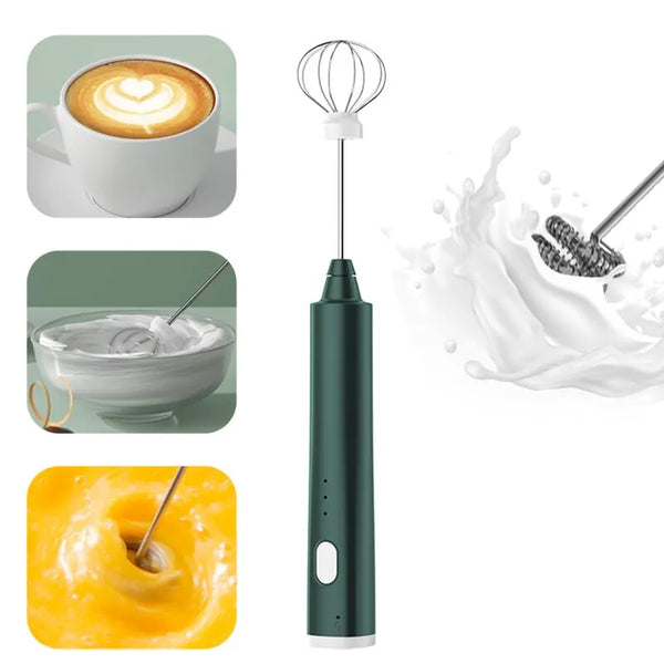 Rechargeable Electric Milk Frother & Handheld Mixer