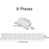 Nine rectangular aluminum plates for an adjustable camping stove windscreen