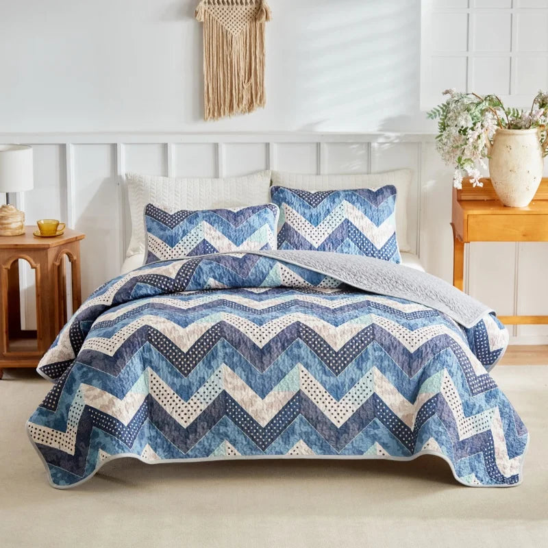 Quilted Bedspread Set with Matching Pillowcases