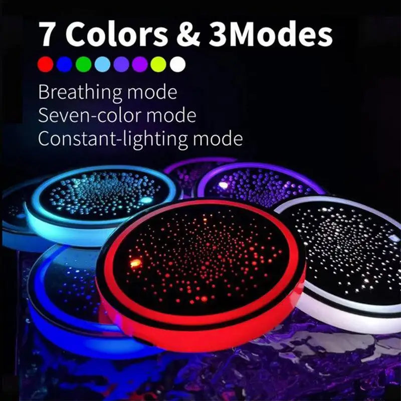 LED Light-Up Car Cup Coasters with Motion-Activated Glow
