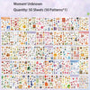 A collection of 50 sheets of assorted aesthetic nature stickers and patterns for scrapbooking and DIY projects