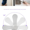 A white door lever lock mechanism showing its 180 degree rotation capability.