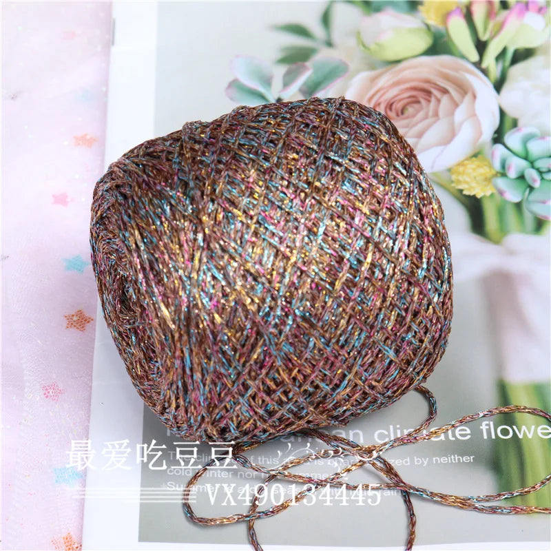 Glitter Blended Cotton Yarn Skein for Knitting & Crochet