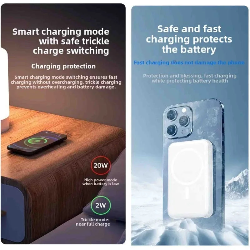 بنك طاقة لاسلكي مغناطيسي رفيع مع شاشة LED