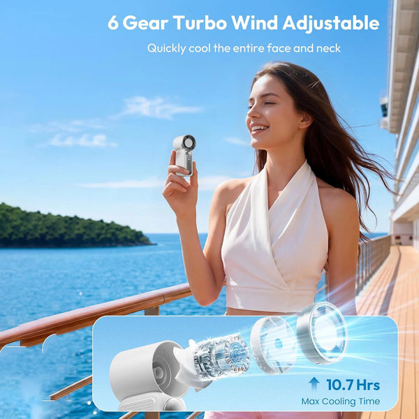 Rechargeable Handheld Mini Fan with LED Display