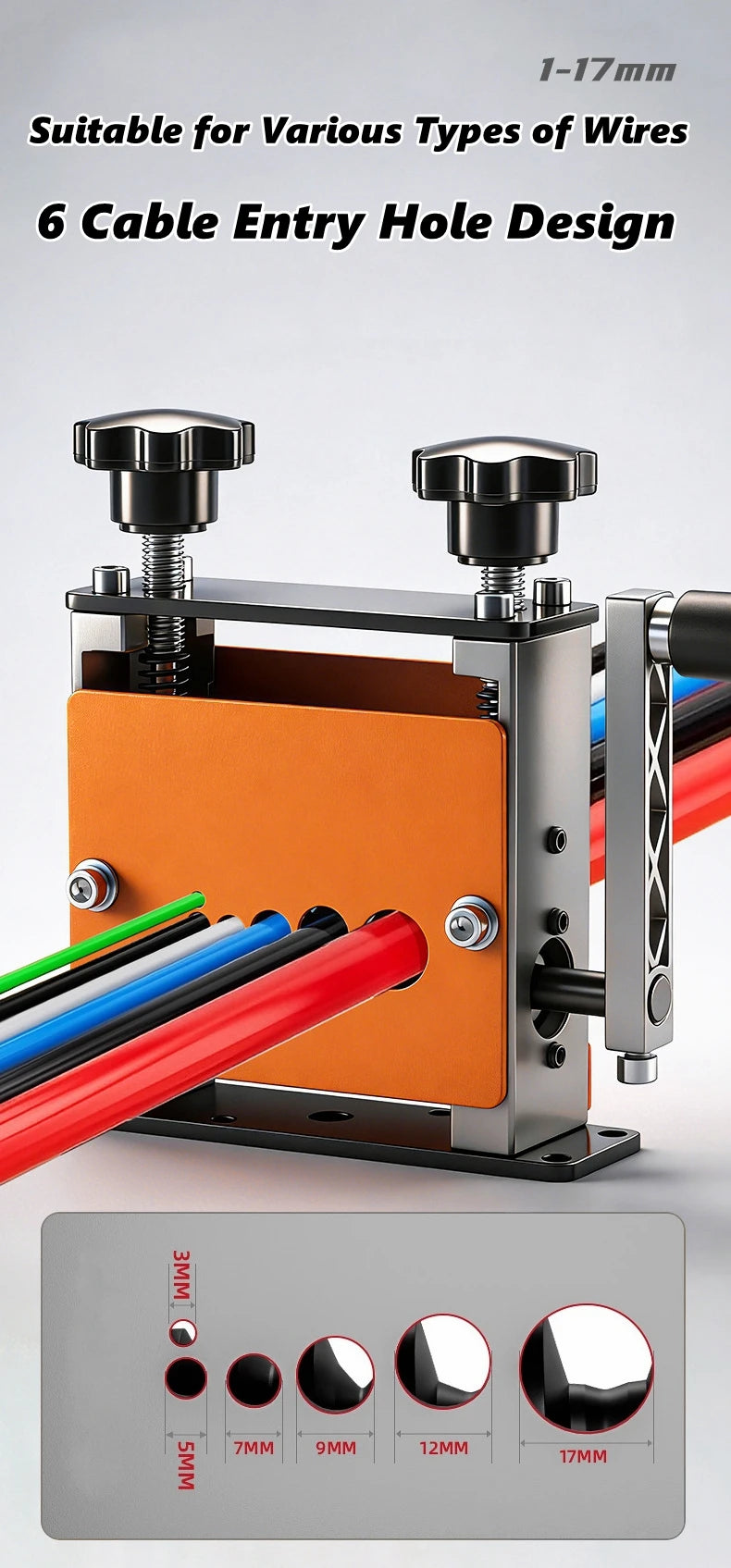 Multifunctional Wire Stripping Tool for Manual or Drill Use