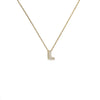 Initial Letter Pendant Necklace with Cubic Zirconia