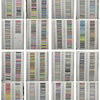 A collection of various colored paracord ropes and cords displayed in a grid format.