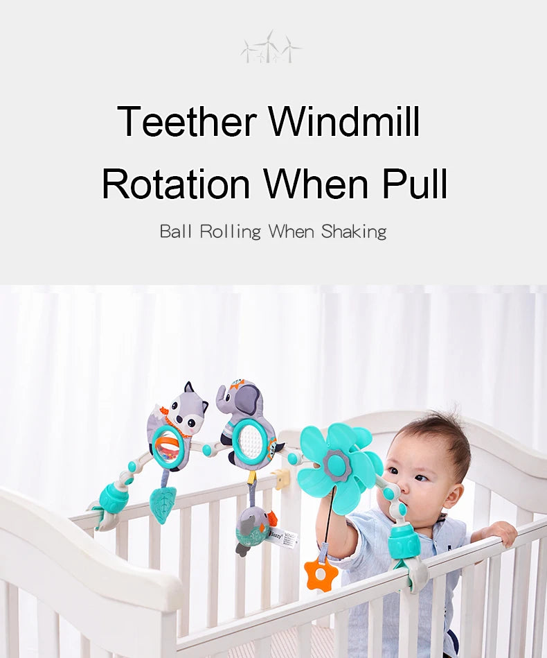 Adjustable Musical Activity Arch Toy for Baby Strollers and Car Seats