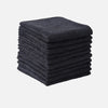 A stack of dark gray thickened microfiber cleaning towels.