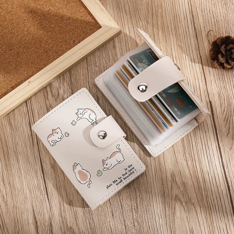 Cartoon Cat Card Holder Wallet with Anti-Theft RF Blocking