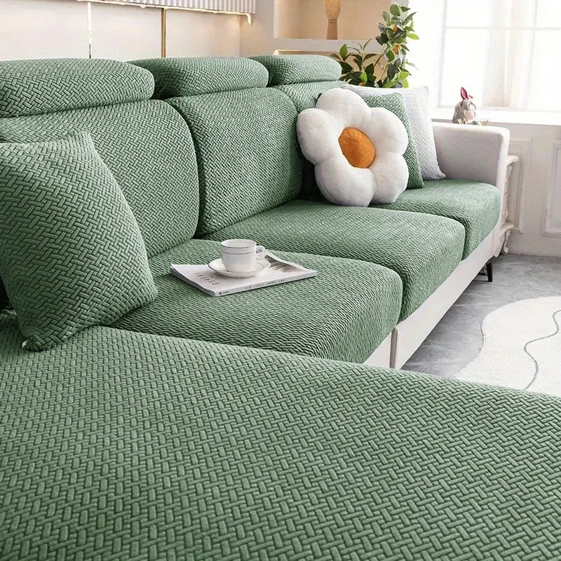 Jacquard Sofa Seat Cushion Cover – Removable & Non-Slip