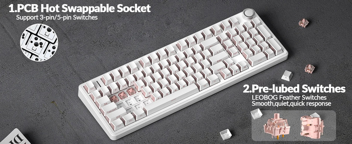AULA F99 Pro Wireless Silent Mechanical Keyboard with RGB