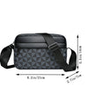 Men's PU Leather Messenger Bag with Plaid Accent