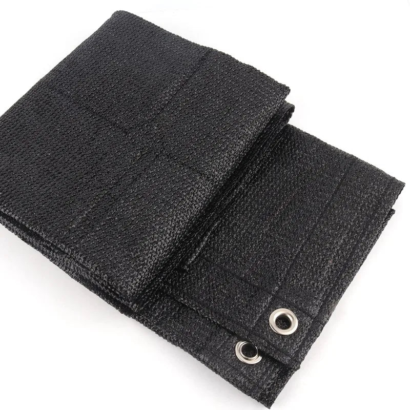 Black HDPE privacy screen for balcony and patio