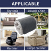 A set of three waterproof headrest protector covers for a sofa, double chair, and recliner.