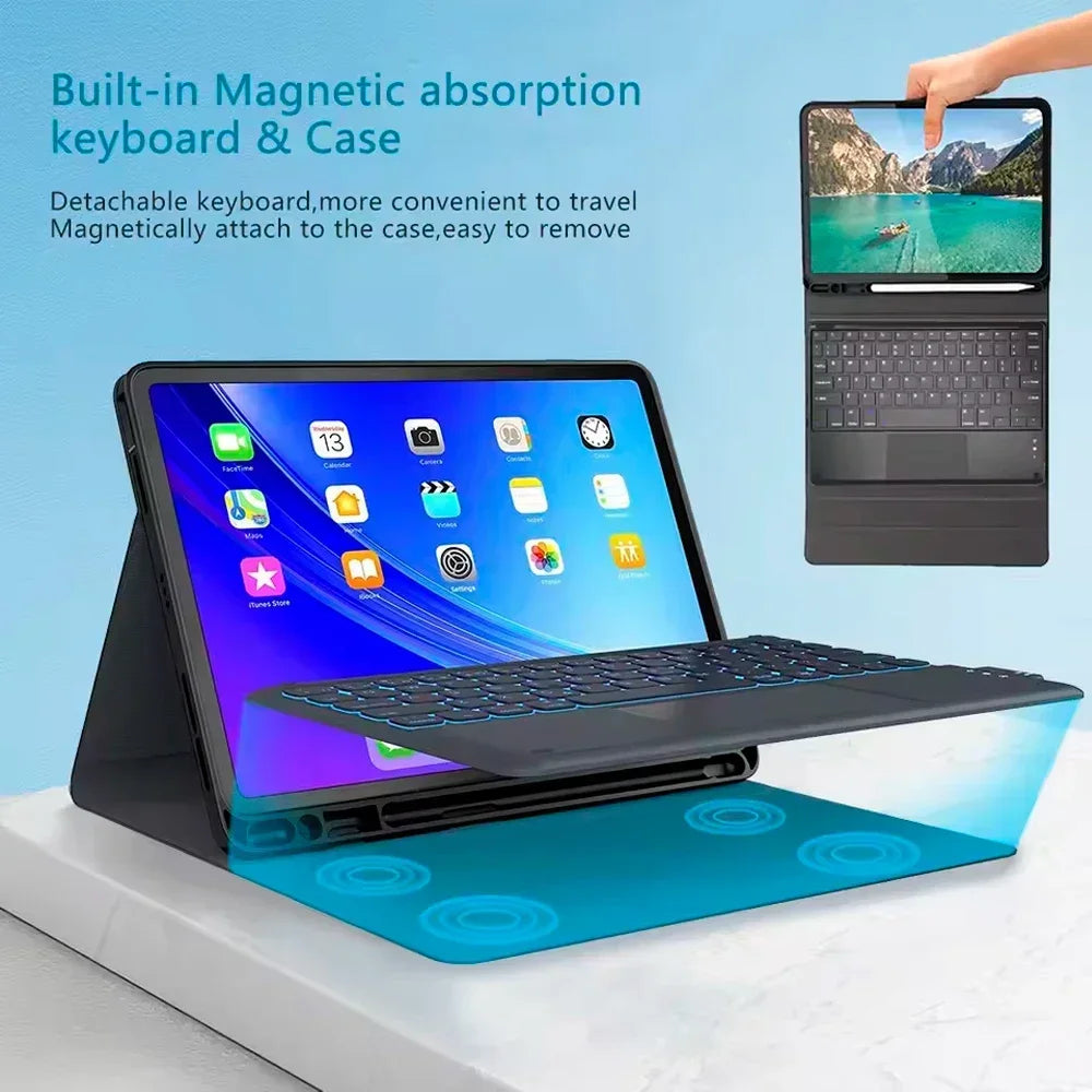 Bluetooth Keyboard Case for iPad Pro 11, iPad Air, and iPad 9th/10th Generation