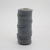 A spool of gray macrame cord, 3mm/4mm thickness, used for crafting.