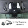 Carbon fiber interior trim kit for Dodge Charger 2014+ featuring a headlight cover and vent panel.