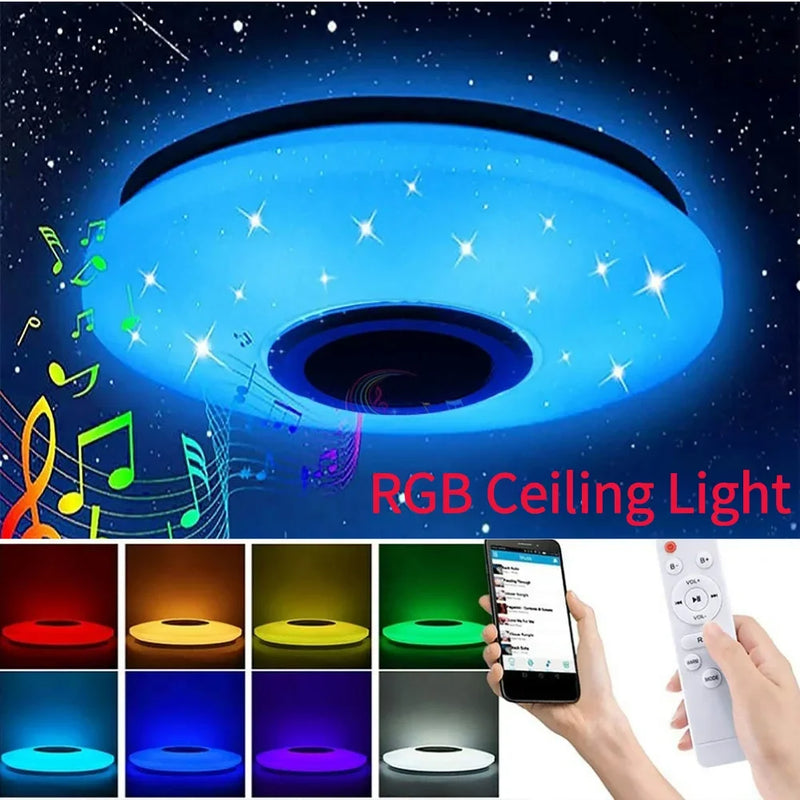 Luz de Techo LED Inteligente con Altavoz Bluetooth e Iluminación RGB