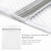 Close-up view of a white ripstop mesh laundry bag with exquisite curling texture.