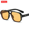 Retro Double-Bridge Square Sunglasses