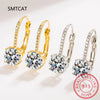 Boucles d'oreilles pendantes en Moissanite plaqué Or 14K
