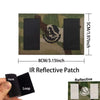 IR Reflective Patch featuring an eagle skull design on a camouflage background with hook and loop backing