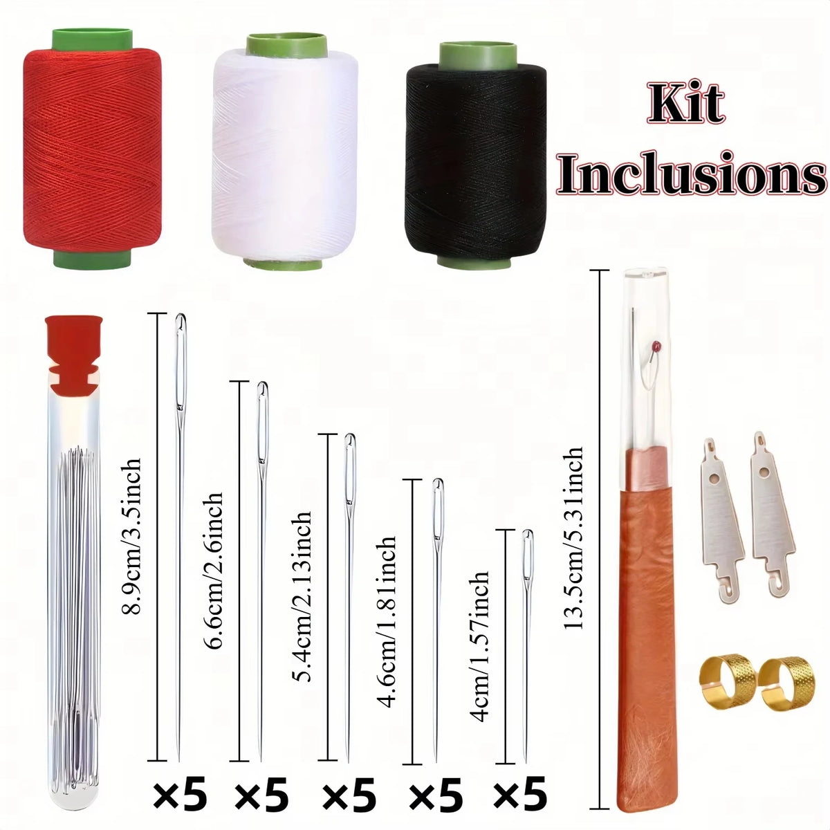 Complete Hand Sewing Tool Kit with Large-Eye Needles
