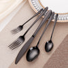 Juego de Cubiertos Elegante de Acero Inoxidable Negro