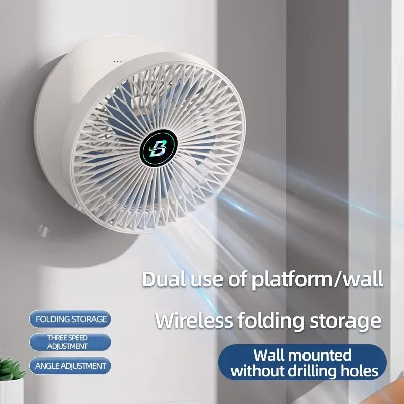Rechargeable Wall-Mounted & Desktop Fan