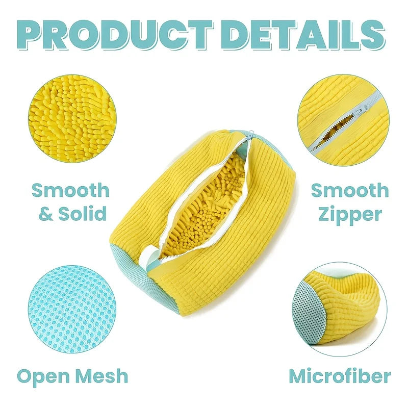Mesh Shoe Wash Bag with Soft Fluff Lining