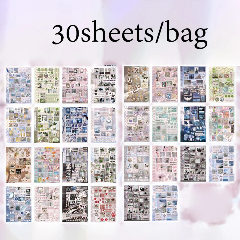 Decorative Time Reshaping Sticker Sheets for Scrapbooking & DIY Crafts