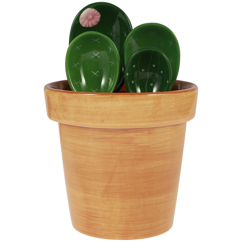 Ceramic Flower-Shaped Measuring Spoon Set with Stand