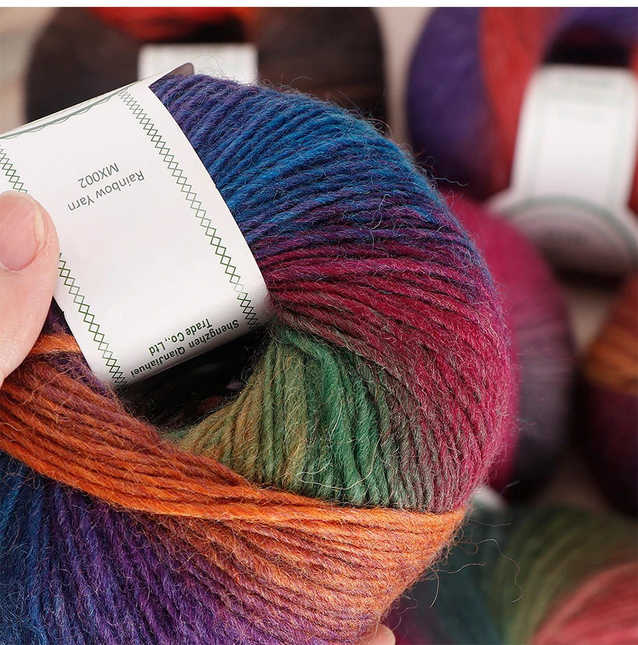 Multicolor Gradient Wool Yarn for Knitting and Crochet