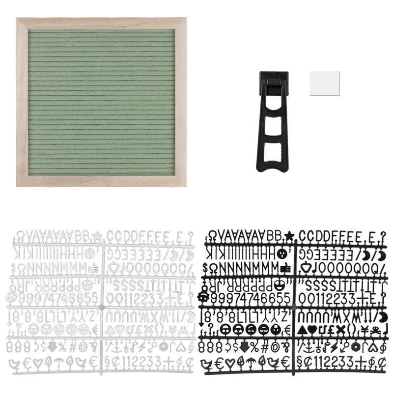 Tableau de lettres en feutre avec cadre en bois