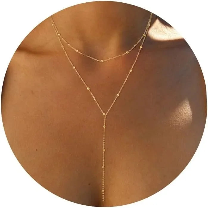 Y-Shaped Layered Pendant Necklace