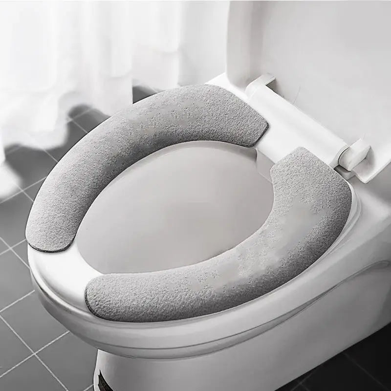 Plush Non-Slip Toilet Seat Cover Set – Washable & Eco-Friendly