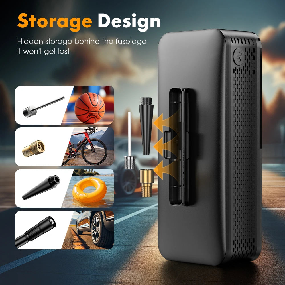 Rechargeable Cordless Tire Inflator with Digital Display
