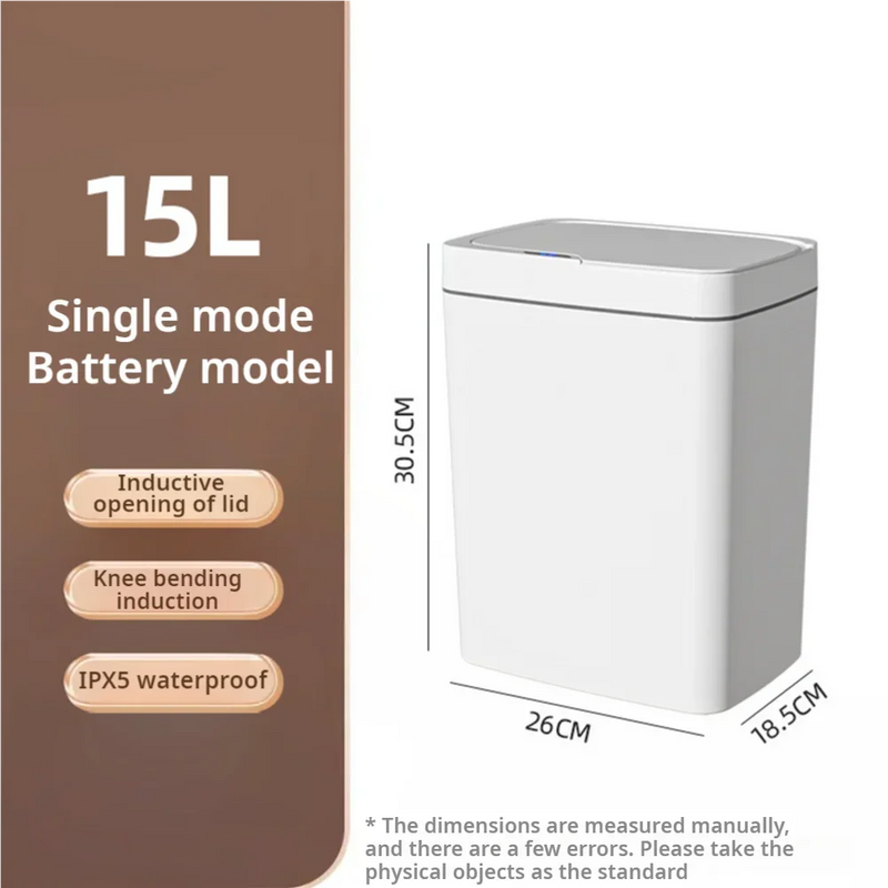 15L Touchless Sensor Trash Can with Automatic Lid