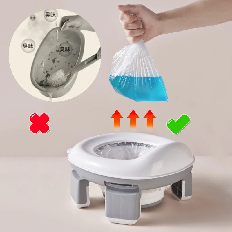 Foldable 3-in-1 Travel Potty for Kids with Disposable Bags