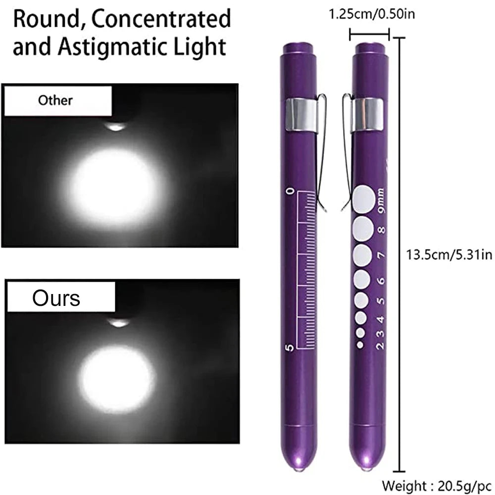 Reusable LED Penlight with Pupil Gauge for Medical Professionals