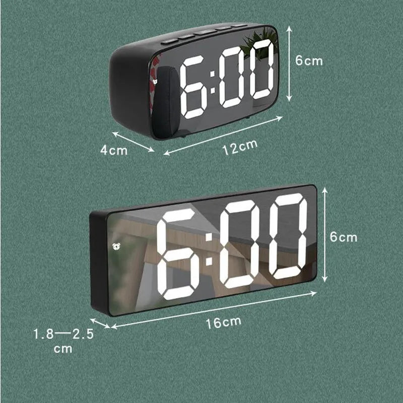 Modern LED Alarm Clock with Voice Control and Night Mode
